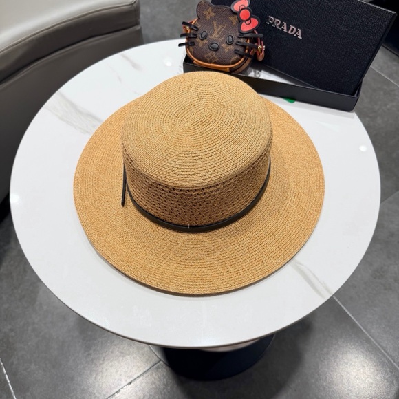 Prada Flat-Top Straw Hat, Head Circumference 57 cm - Picture 7 of 8